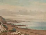 James Ashton, Coastal Scene, oil on canvas
