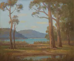 Through the Trees by Erik Langker, oil on canvas-board, sold Oct 2016