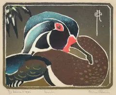Ethleen Palmer, Duck, 1936, linocut 9/75