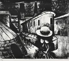 The Brickworks by Charles Blackman, lithograph 8/90, sold May 2016