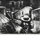 Charles Blackman, The Brickworks, lithograph 8/90