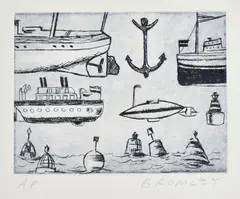 Marine Scenes (3) by David Bromley, etching (3), sold May 2016