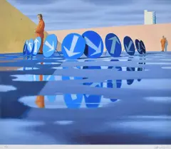Jeffrey Smart, Reflected Arrows, 1974, giclee print 39/999