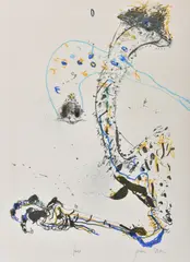 John Olsen, Emus, lithograph