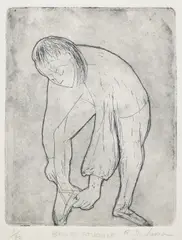 Ballet Student by Robert Dickerson, etching 7/30, sold May 2016