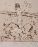 John Olsen, Penguin and Chicken, etching 5/40