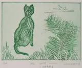 Charles Blackman, The Cats Moon - Verte, etching BAT