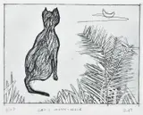 Charles Blackman, The Cats Moon - Noir, etching BAT