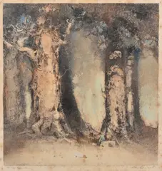 Forrest Giants by Thomas Balfour Garrett, monotype, sold May 2016