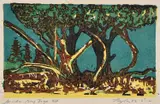 John Taylor, Morton Bay Figs, linocut A/P