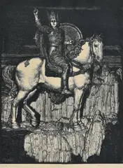 Napier Waller, The Ring, wood cut engraving, from an edition of 18