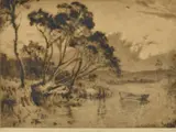 Henri van Raalte, Evening Glow c1925, drypoint etching 22/22