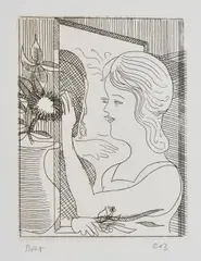 The Mirror II by Charles Blackman, etching BAT, sold May 2016