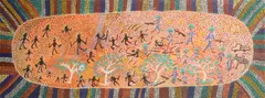 Miltary Massacre, Amaroo Station circa 1903 by Ada Bird Petyarre, 1998, acrylic on board, sold May 2016