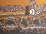 Jack Britten, Daiwul (Barramundi), 1996, ochre on canvas