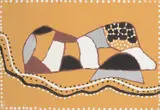 Shirley Purdie, Mirilinke Creek, 1994, ochre on canvas
