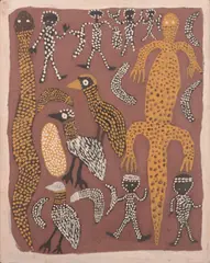 Lily Karedada, Untitled (Bush Animals), 1990, ochre on canvas