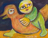 Mirka Mora, Figure and Bird