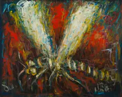 Pro Hart, Dragonfly, 1980, oil on canvas