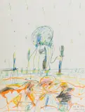 John Olsen, By The Sea, 1987, pastel on paper