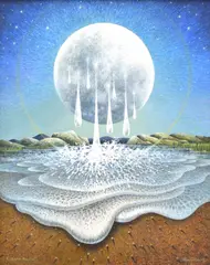 Ainslie Roberts, The Night the Moon Cried, oil on board