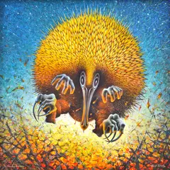 Ainslie Roberts, The Dancing Echidna, oil on board