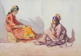 Arab Girls by Lionel Lindsay, pencil and watercolour on paper, sold Sep 2016