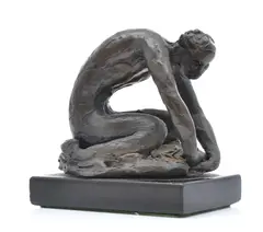Lenore Boyd, Crouching Figure, bronze