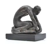 Lenore Boyd, Crouching Figure, bronze
