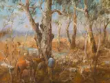 Bound for Dalgetys by Hugh Sawrey, oil on canvas, sold Sep 2016