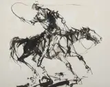 Hugh Sawrey, Stockman I, ink on paper