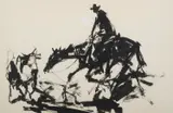 Hugh Sawrey, Stockman II, ink on paper