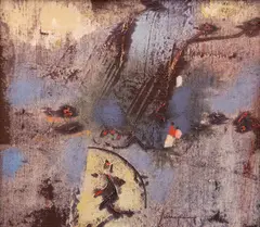 Figure in Landscape by Robert Juniper, oil on canvas, sold Jun 2016