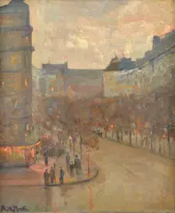 Ada May Plante, Boulevard, Montparnasse, Paris, c.1905, oil on canvas