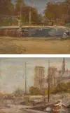 Elizabeth Dickson Gibson, Pond In The Tuileries, Paris, oil on panel