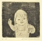 Fred Williams, Isobel In Her Playsuit, 1964-65, etching, drypoint, flat biting