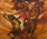 Jacqueline Hick, Horseman, oil on board