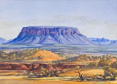 Albert Namatjira, Australian Landscape, watercolour
