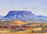 Australian Landscape by Albert Namatjira, watercolour, sold Jun 2016