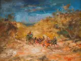How They Beat The Dogwood by Hugh Sawrey, oil on canvasboard, sold Jun 2016