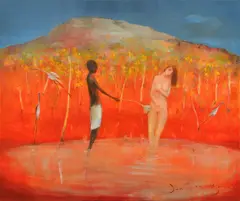 Lori Pensini, Pink Lily Lagoon, oil on canvas