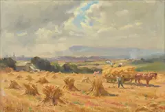 Charles Salis Lloyd, Haystacks, oil on canvas
