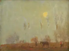 Moonrise by Charles Wheeler, oil on canvas, sold Jun 2016