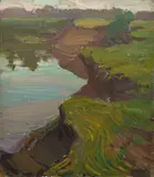 Murray Griffin, Coastal Landscape, 1938, oil on canvas on board