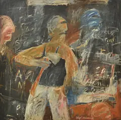Peter Stephenson, Man with Axe, 1985, oil on canvas
