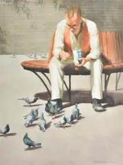 Russell Fletcher, LUNCH TIME, watercolour