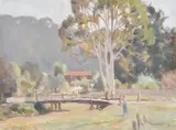 Charles Wheeler, LANDSCAPE WITH BRIDGE AND STREAM