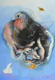 A Bird in the Hand by Anne Hall, 1979, watercolour and pastel on paper, sold Mar 2016