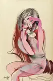 Anne Hall, Clutching Keys, 1978, pastel on paper