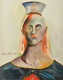 Anne Hall, Figure with Headdress, 1968, oil on canvas